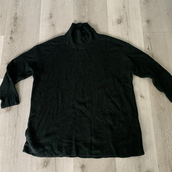 Eileen Fisher extra fine merino wool turtle neck sweater pullover minimalism L - Picture 8 of 8